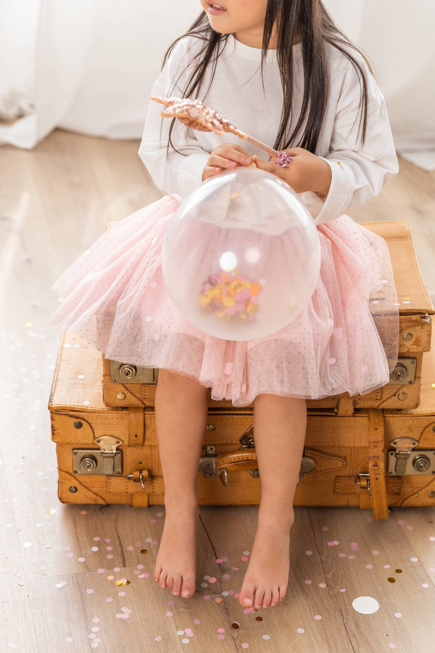 Tutu skirt - Pink with gold polka dots