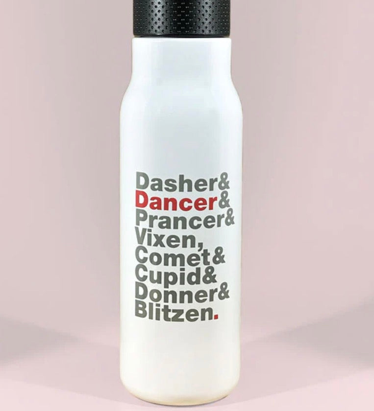 Reindeer names - stainless steel bottle