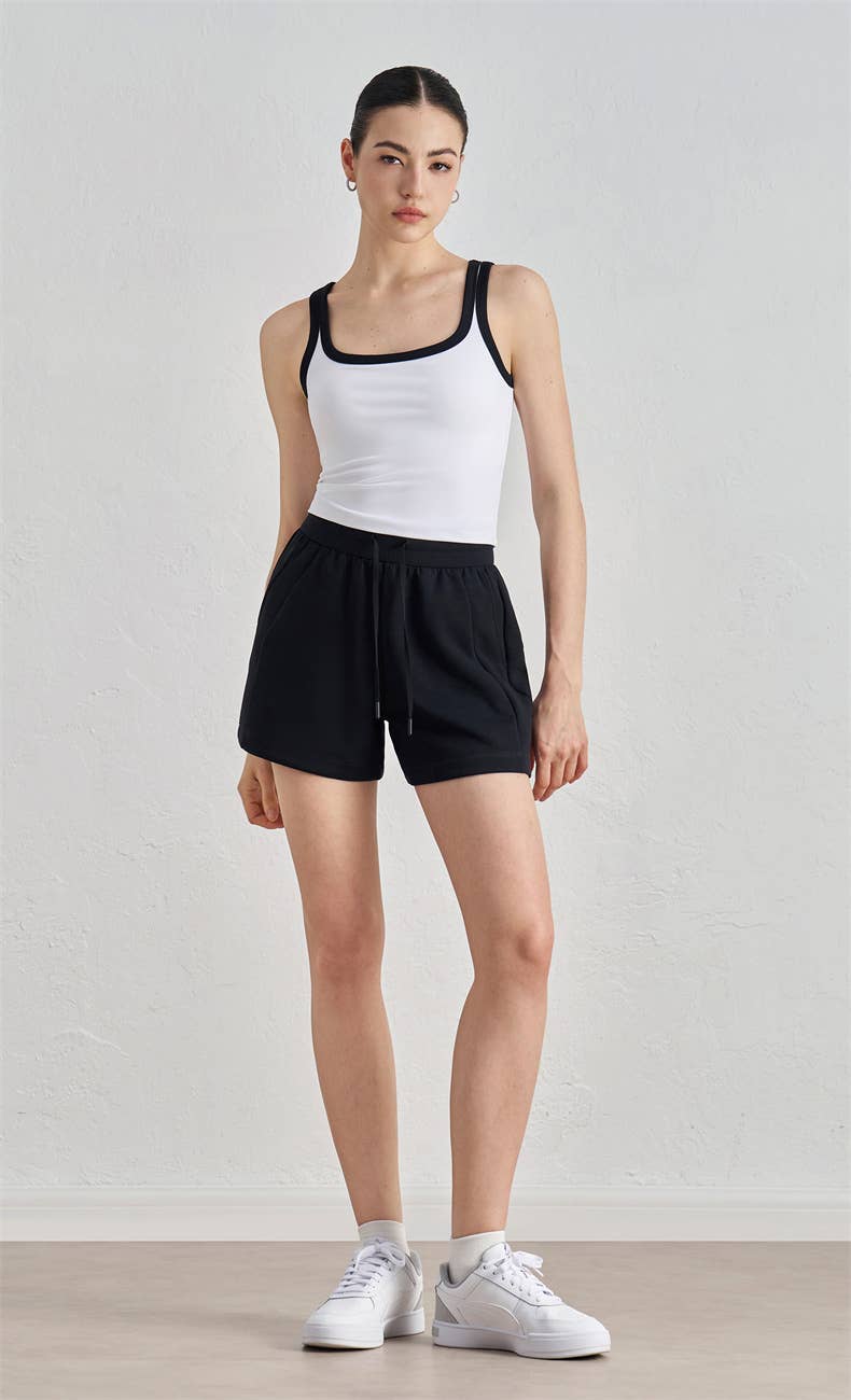 Megan Color Contrast Tank Active Top