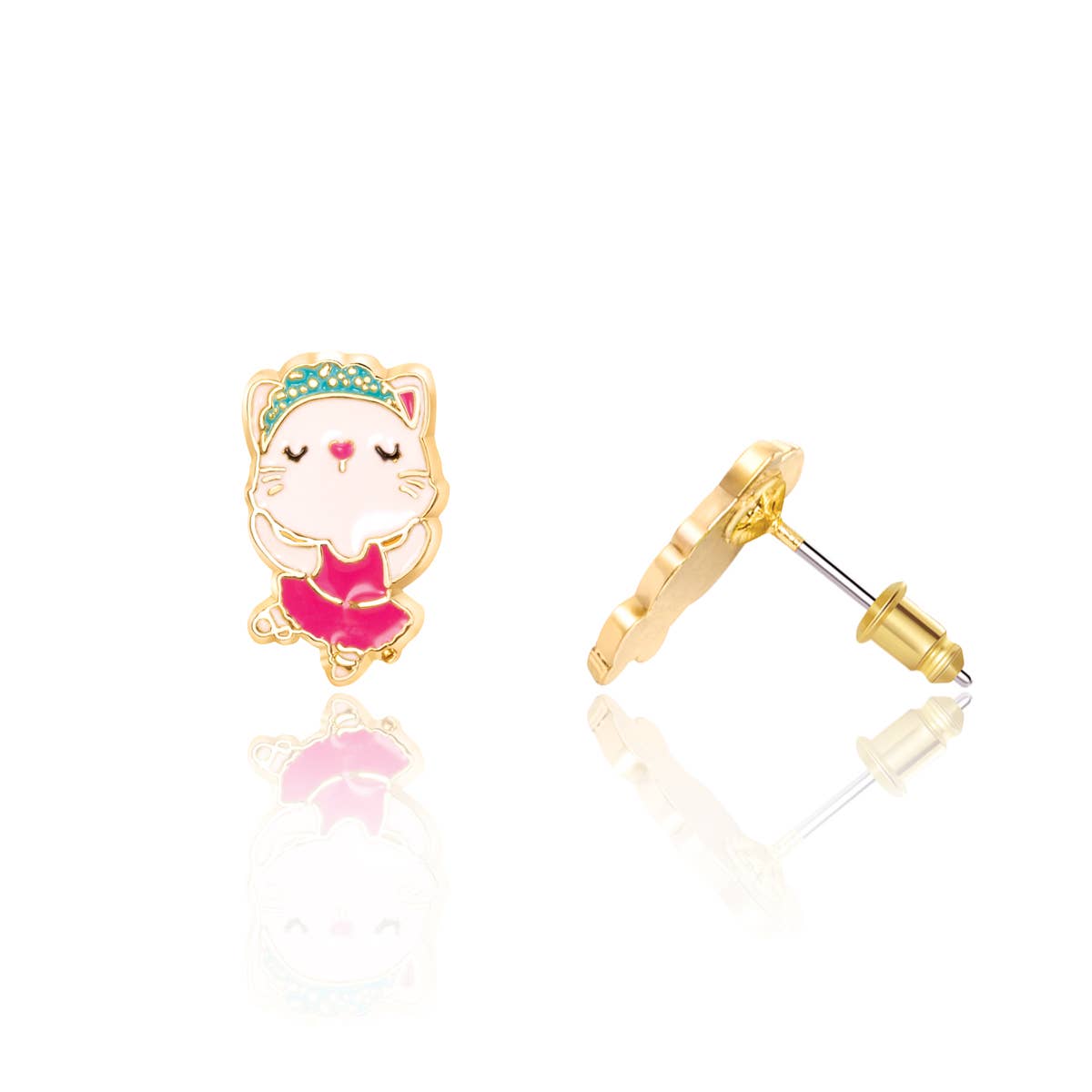 Ballerina Kitty | Cutie Stud Earrings for Girls