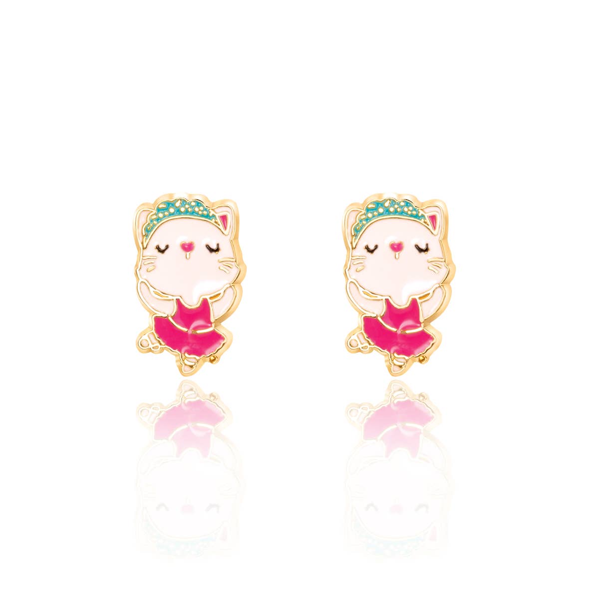 Ballerina Kitty | Cutie Stud Earrings for Girls